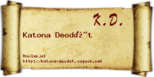 Katona Deodát névjegykártya